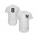 Men's Majestic New York Yankees #8 Yogi Berra White Navy Flexbase Authentic Collection MLB Jersey