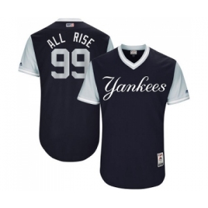 Men's Majestic New York Yankees #99 Aaron Judge All Rise Authentic Navy Blue 2017 Players Weekend MLB Jersey