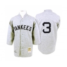 Men's Mitchell and Ness 1929 New York Yankees #3 Babe Ruth Authentic Grey Throwback MLB Jersey