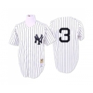 Men's Mitchell and Ness 1932 New York Yankees #3 Babe Ruth Authentic White Throwback MLB Jersey