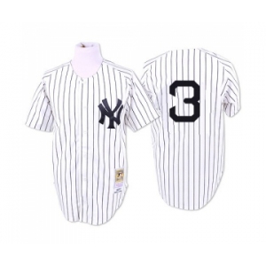 Men's Mitchell and Ness 1932 New York Yankees #3 Babe Ruth Authentic White Throwback MLB Jersey