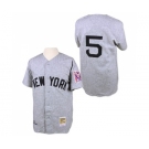 Men's Mitchell and Ness 1939 New York Yankees #5 Joe DiMaggio Authentic Grey Throwback MLB Jersey