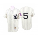 Men's Mitchell and Ness 1939 New York Yankees #5 Joe DiMaggio Authentic White Throwback MLB Jersey