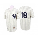 Men's Mitchell and Ness New York Yankees #18 Don Larsen Authentic White Throwback MLB Jersey