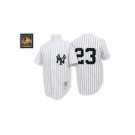 Men's Mitchell and Ness New York Yankees #23 Don Mattingly Replica White Throwback MLB Jersey