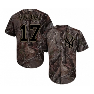 Men's New York Yankees #17 Matt Holliday Authentic Camo Realtree Collection Flex Base Baseball Jersey