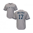 Men's New York Yankees #17 Matt Holliday Replica Grey Road Baseball Jersey