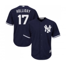 Men's New York Yankees #17 Matt Holliday Replica Navy Blue Alternate Baseball Jersey