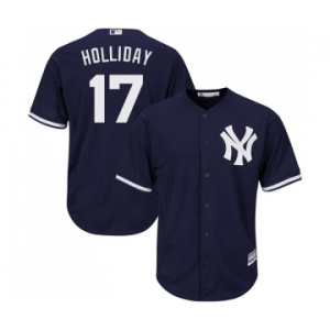 Men's New York Yankees #17 Matt Holliday Replica Navy Blue Alternate Baseball Jersey