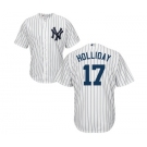 Men's New York Yankees #17 Matt Holliday Replica White Home Baseball Jersey