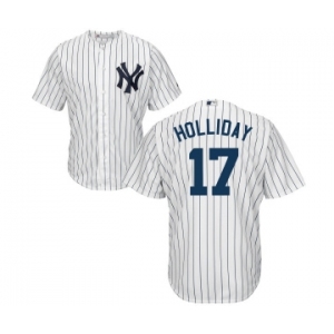 Men's New York Yankees #17 Matt Holliday Replica White Home Baseball Jersey