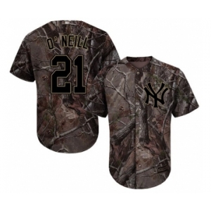 Men's New York Yankees #21 Paul O'Neill Authentic Camo Realtree Collection Flex Base Baseball Jersey