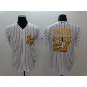 Men's New York Yankees #27 Giancarlo Stanton White Home Stitched Jersey