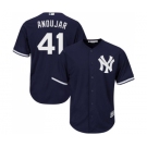 Men's New York Yankees #41 Miguel Andujar Replica Navy Blue Alternate Baseball Jersey