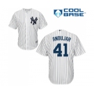 Men's New York Yankees #41 Miguel Andujar Replica White Home Baseball Jersey