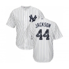 Men's New York Yankees #44 Reggie Jackson Authentic White Team Logo Fashion Baseball Jersey