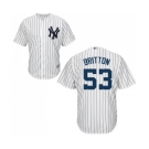 Men's New York Yankees #53 Zach Britton Replica White Home Baseball Jersey