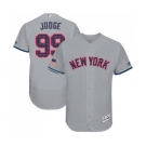 Men's New York Yankees #99 Aaron Judge Grey Stars & Stripes Authentic Collection Flex Base Baseball Jersey