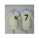 Mitchell And Ness 1951 New York Yankees #7 Mickey Mantle Cream Throwback Stitched MLB Jersey