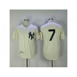 Mitchell And Ness 1951 New York Yankees #7 Mickey Mantle Cream Throwback Stitched MLB Jersey