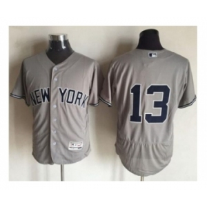 New York Yankees #13 Alex Rodriguez Grey Flexbase Authentic Collection Stitched Baseball Jersey