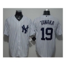 New York Yankees #19 Masahiro Tanaka White Strip New Cool Base Stitched Baseball Jersey