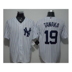 New York Yankees #19 Masahiro Tanaka White Strip New Cool Base Stitched Baseball Jersey