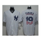 New York Yankees #19 Masahiro Tanaka White Strip USA Flag Fashion Stitched Baseball Jersey