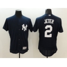 New York Yankees #2 Derek Jeter Navy Blue Flexbase Authentic Collection Stitched Baseball Jersey