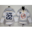 New York Yankees #22 Jacoby Ellsbury White Sawyer Hooded Sweatshirt MLB Hoodie