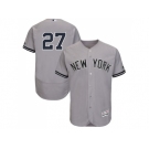 New York Yankees #27 Giancarlo Stanton Grey Flexbase Authentic Collection Stitched MLB Jersey