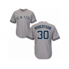 New York Yankees #30 David Robertson Replica Grey Road MLB Jersey