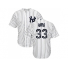 New York Yankees #33 Greg Bird White Strip Team Logo Fashion Stitched MLB Jersey