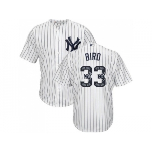 New York Yankees #33 Greg Bird White Strip Team Logo Fashion Stitched MLB Jersey