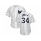 New York Yankees #34 Jamie Garcia Authentic White Team Logo Fashion MLB Jersey