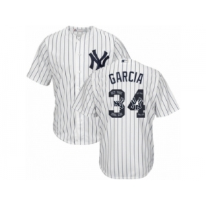 New York Yankees #34 Jamie Garcia Authentic White Team Logo Fashion MLB Jersey