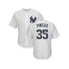 New York Yankees #35 Michael Pineda White Strip Team Logo Fashion Stitched MLB Jersey