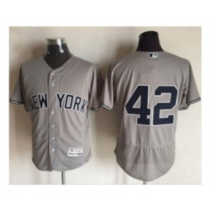 New York Yankees #42 Mariano Rivera Grey Flexbase Authentic Collection Stitched Baseball Jersey