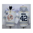 New York Yankees #42 Mariano Rivera White Sawyer Hooded Sweatshirt MLB Hoodie