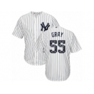 New York Yankees #55 Sonny Gray Authentic White Team Logo Fashion MLB Jersey