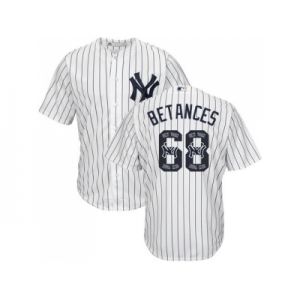 New York Yankees #68 Dellin Betances White Strip Team Logo Fashion Stitched MLB Jersey