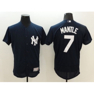 New York Yankees #7 Mickey Mantle Navy Blue Flexbase Authentic Collection Stitched Baseball Jersey