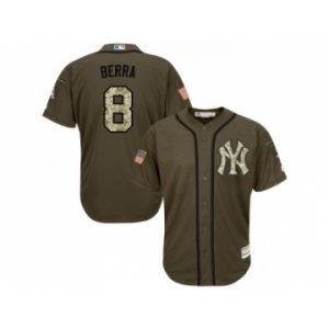 New York Yankees #8 Yogi Berra Green Salute to Service Stitched Baseball Jersey