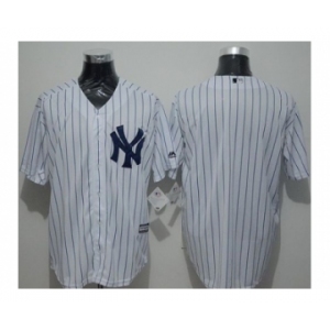 New York Yankees Blank White Strip New Cool Base Stitched Baseball Jersey