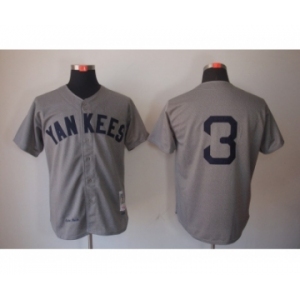 mlb jerseys New York Yankees #3 m&n grey