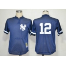 mlb jerseys new york yankees #12 wade boggs m&n blue 1995[boggs]