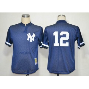 mlb jerseys new york yankees #12 wade boggs m&n blue 1995[boggs]