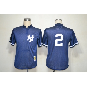 mlb jerseys new york yankees #2 jeter mesh batting practice blue