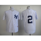 mlb jerseys new york yankees #2 jeter white [black strip]