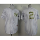 mlb jerseys new york yankees #2 jeter white[number camo][black strip]